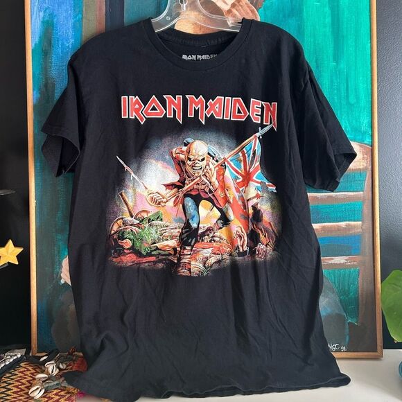 Iron Maiden The Trooper T Shirt Mens Rock Music Classic Band Tee New Black Large - Picture 1 of 12
